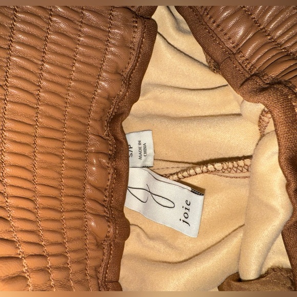 Joie Vegan Leather Straight Leg Pants in Camel - Picture 4 of 4